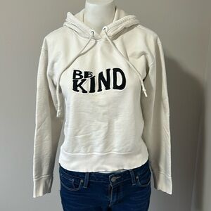 Rag and Bone BE KIND Hoodie Ivory Sweatshirt Drawstring Stretch Sz S
